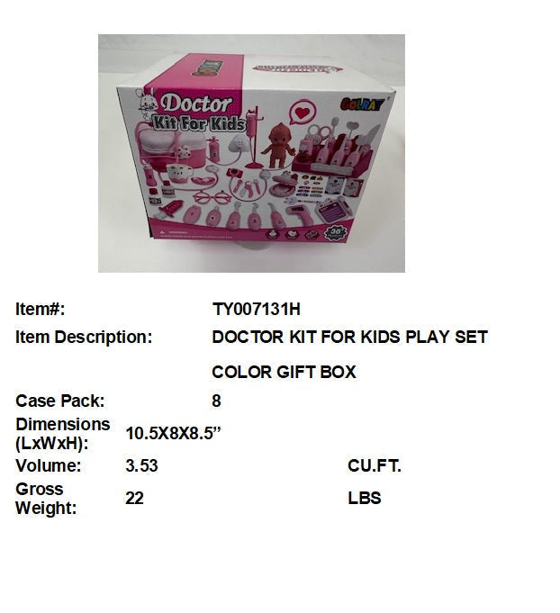 10.5X8.X8.5"DOCTOR KIT FOR KIDS PLAY SET