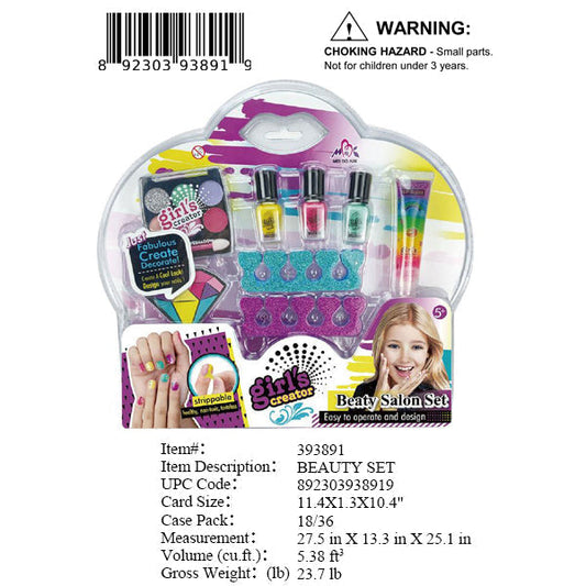 11.4X1.3X10.4"GIRLS MAKE UP BEAUTY SALON SET