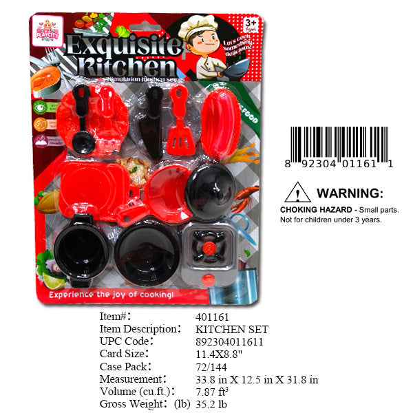11.4X8.8"KITCHEN COOKING PLAY SET
