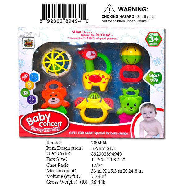 11.6X14.1X2.5"6PC BABY TOY PLAYSET