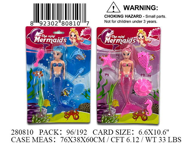 11X7"MERMAID DOLL BEAUTY PLAY SET