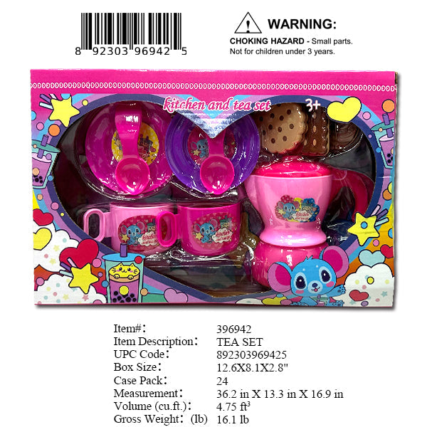 12.6X8.1X2.8"10PC PLAY TEA SERVING SET