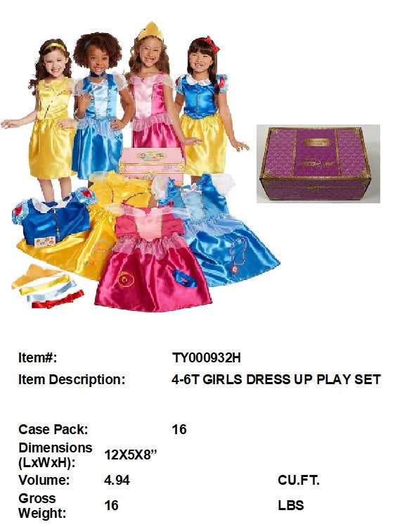 12X8X5"4-6T GIRL DRESS UP PLAY SET