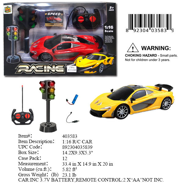 14.2X9.3X5.3"B/O R/C 1:16 RACE CAR SET