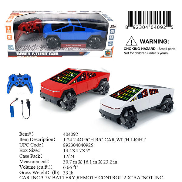 14.4X4.7X5"1:24 9CH RC DRIFT STUNT TRUCK