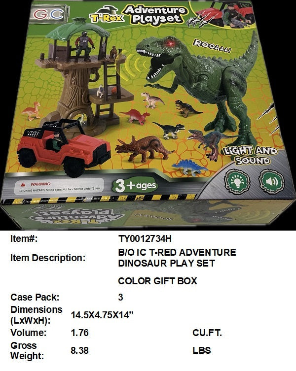 14.5X4.75X14"B/O IC T-REX ADVENTURE PLAY SET