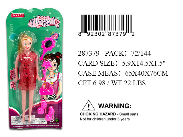 14.5X5.9"11"FASHION DOLL+BEAUTY SET