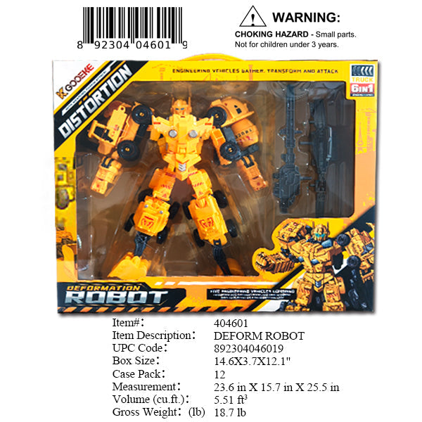 14.6X3.7X12.1"DEFORMATION ROBOT TRUCK