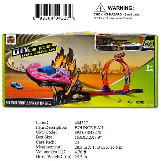 16.8X2.2X7.9"DIY TRACK RACING CAR SET