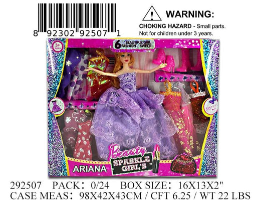 16X13X2"11"ARIANA DOLL+DRESSES