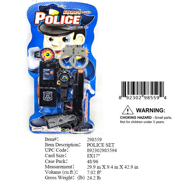 17X8"5PC POLICE GUN PLAY SET