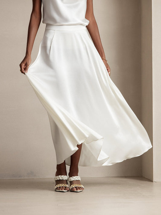 [White] SilkSilky  Skirt 001