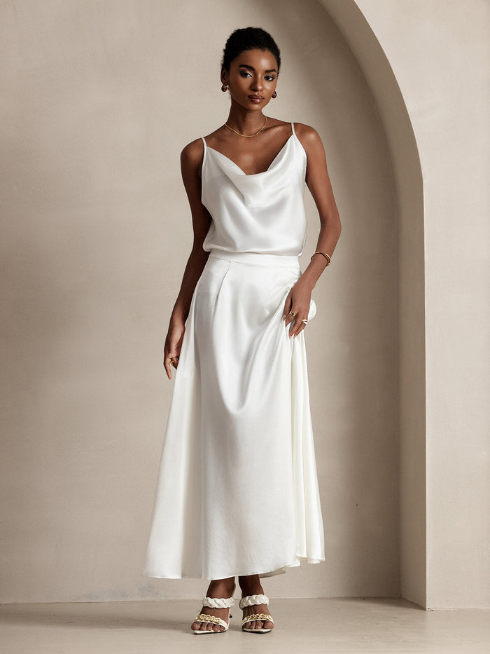 [White] SilkSilky  Skirt 005