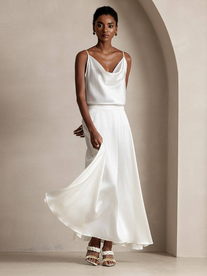 [White] SilkSilky  Skirt 006
