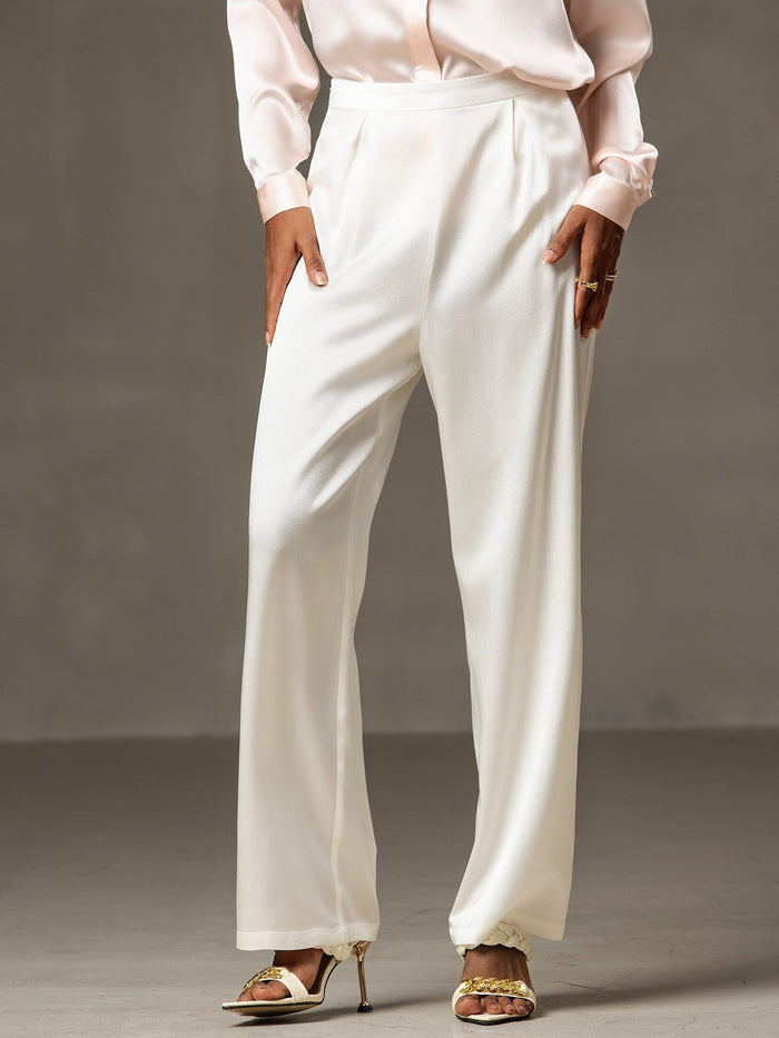 [White] SilkSilky  Women's Pants 001
