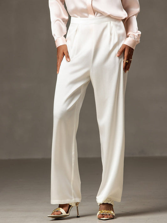 [White] SilkSilky  Women's Pants 001