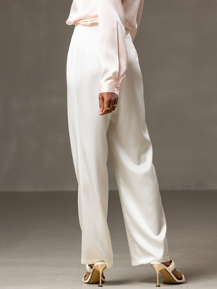 [White] SilkSilky  Women's Pants 002