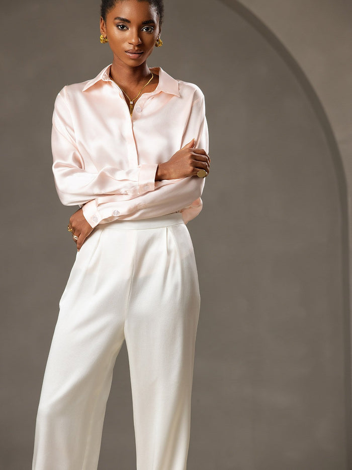 [White] SilkSilky  Women's Pants 003