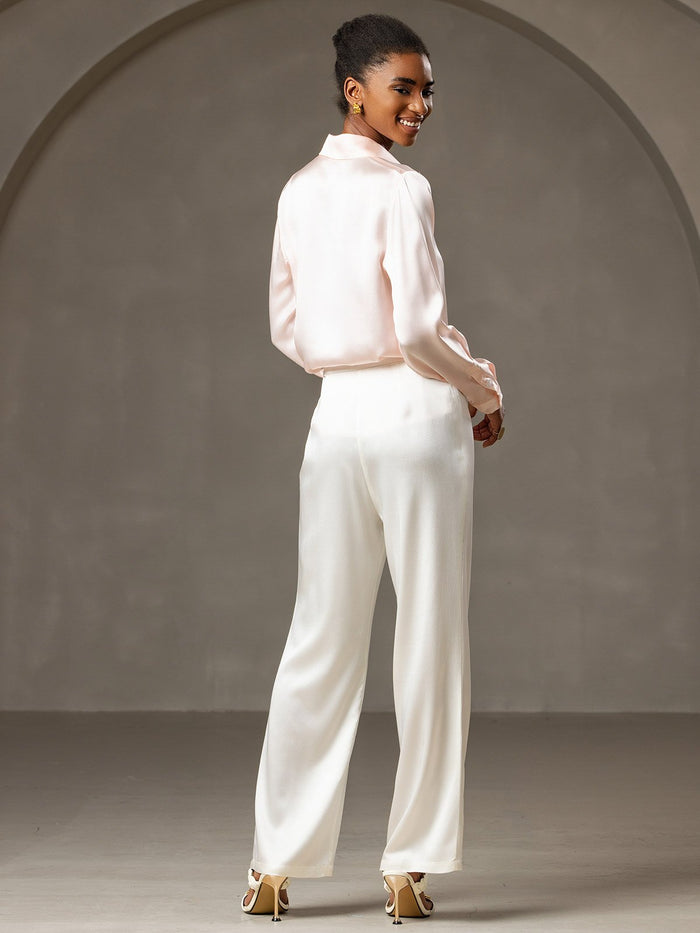 [White] SilkSilky  Women's Pants 004