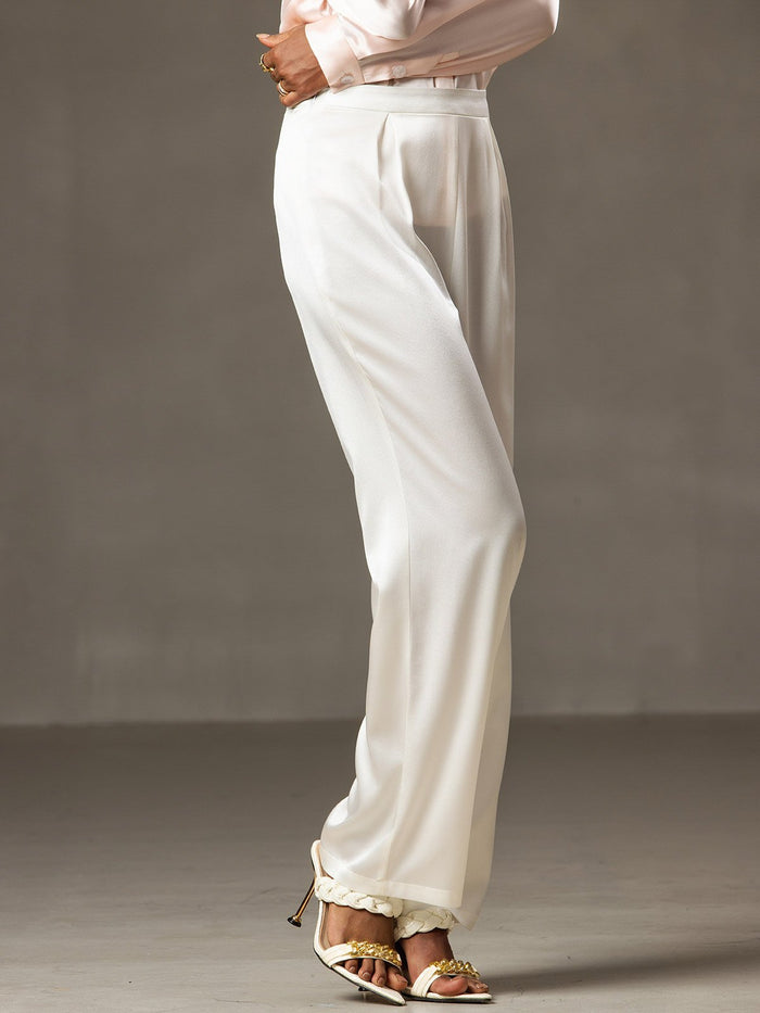 [White] SilkSilky  Women's Pants 005