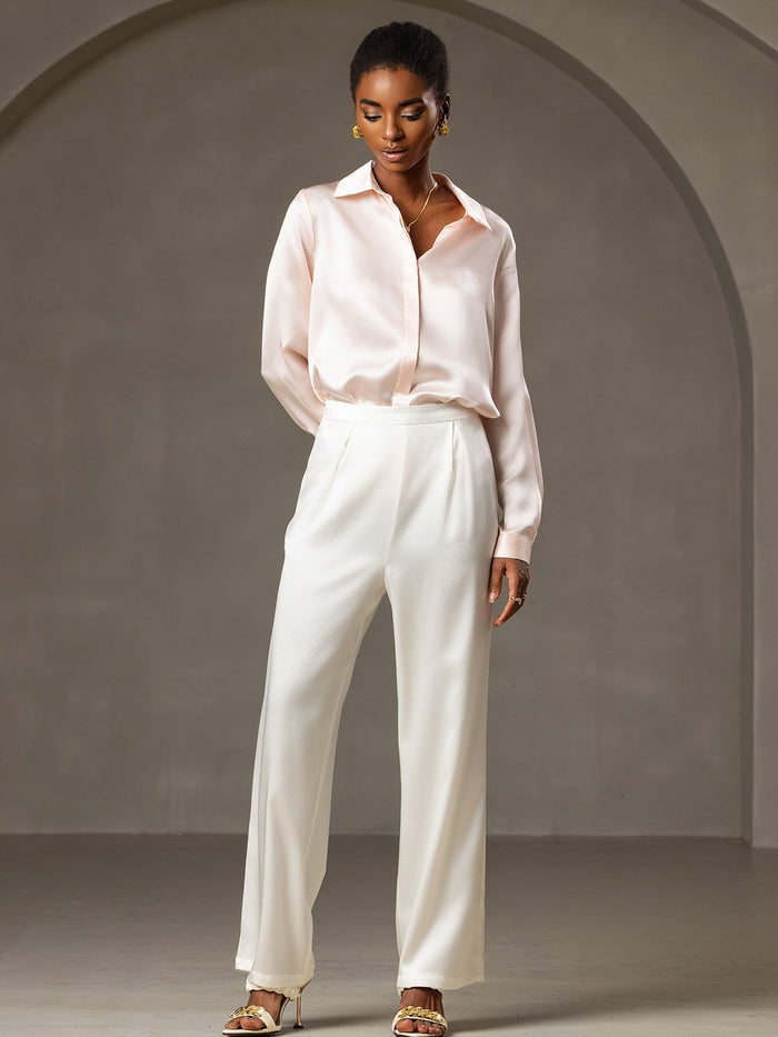 [White] SilkSilky  Women's Pants 006