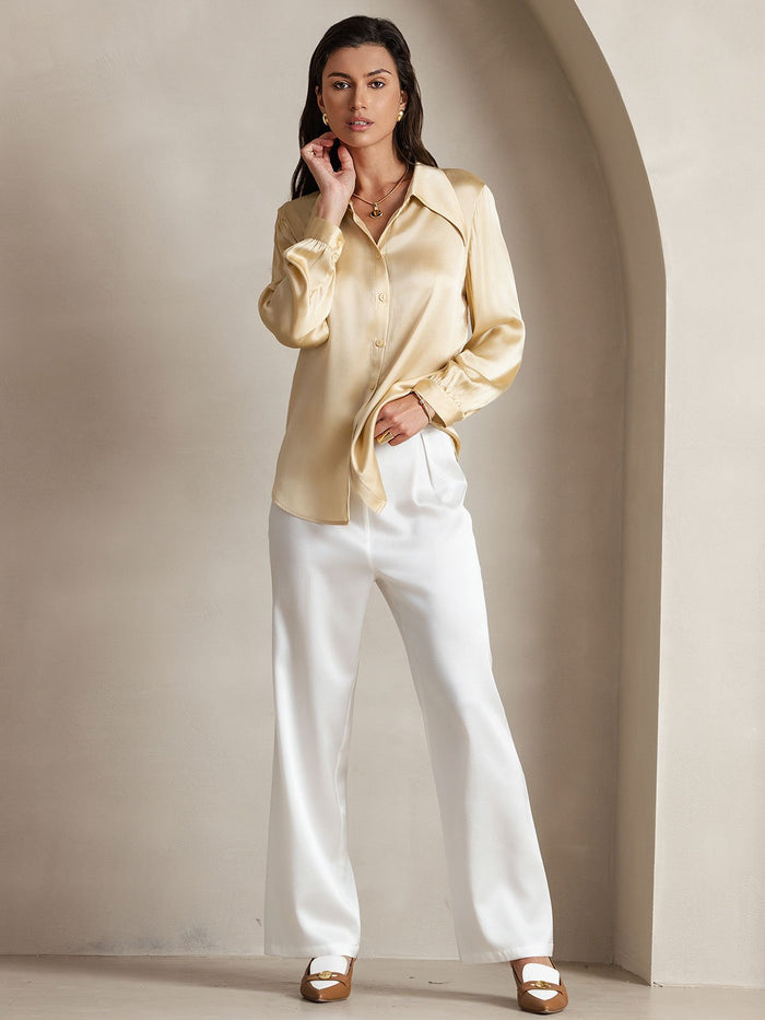 [White] SilkSilky  Women's Pants 007