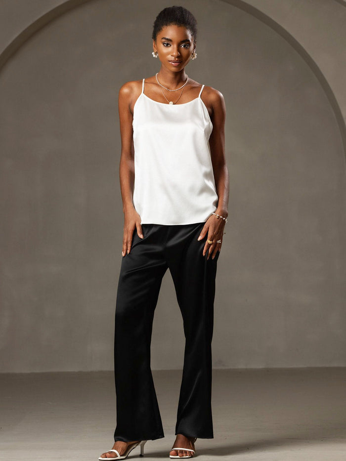 [White] SilkSilky  Spaghetti Strap Camisole Top 003