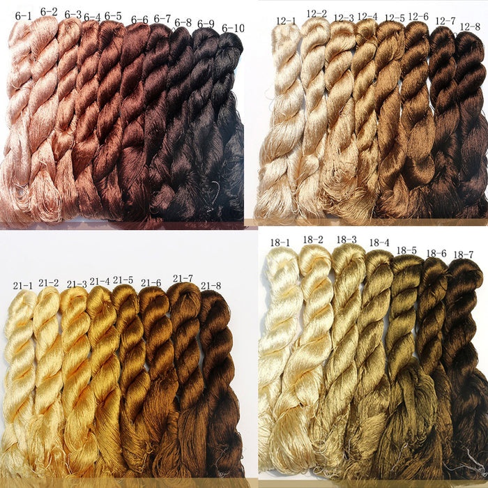 20m Suzhou Embroidery Mulberry Silk Thread(Brown01  33*20m)