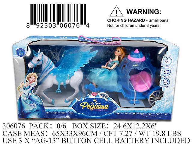 24X12X6"11"BLUE PRINCESS+IC UNICORN WAGON