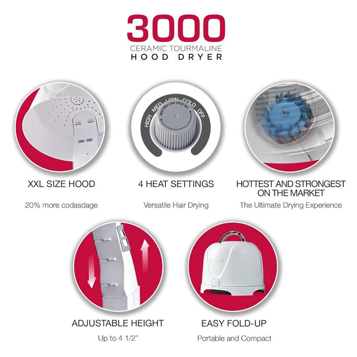 3000 Ceramic Tourmaline Hood Dryer #BOD04