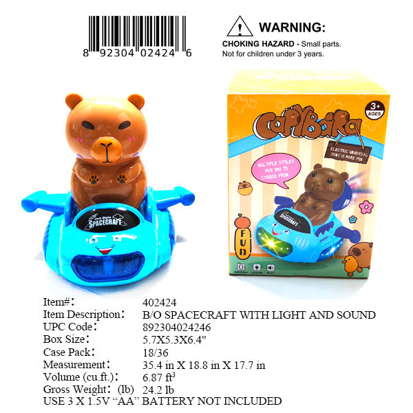 5.7X5.3X6.4"B/O BUMPNGO BEAR SPACECRAFT