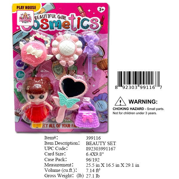 6.4X9.8"GIRLS DOLL &  BEAUTY PLAY SET
