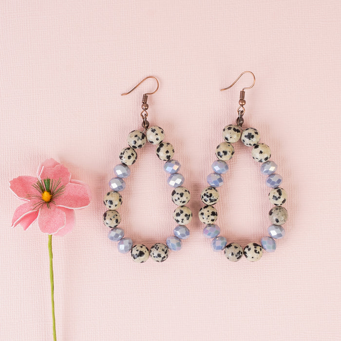 73802 - Natural Stone Earrings - Black