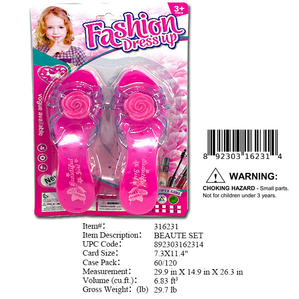 7.3X11.4"BEAUTY TOY DRESS UP SHOES SET