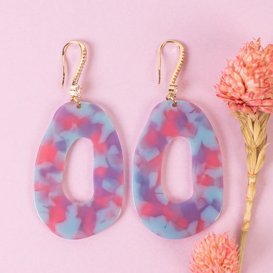93256 - Abstract Acrylic Earrings - Turquoise