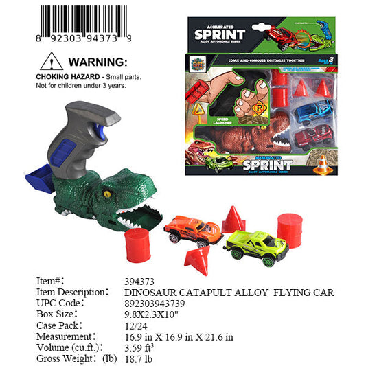 9.8X2.3X10"DINOSAUR CATAPLUT 2PC F/W CAR