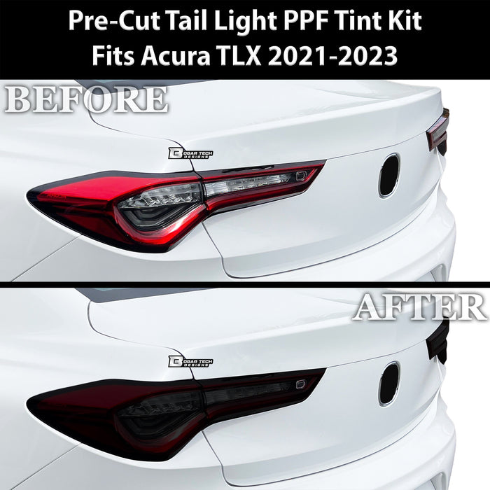 Fits Acura TLX 2021 - 2025 Full Headlight Taillight Precut Smoked PPF Tint Kit Overlay Film - Bogar Tech Designs