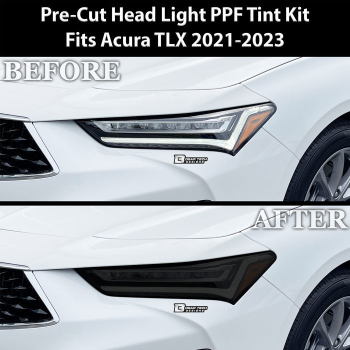 Fits Acura TLX 2021 - 2025 Full Headlight Taillight Precut Smoked PPF Tint Kit Overlay Film - Bogar Tech Designs