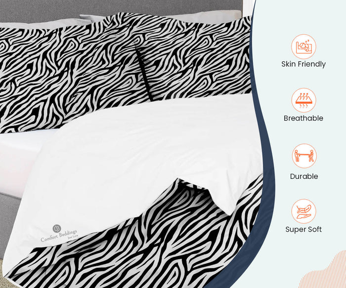 Zebra Print Reversible Duvet Covers