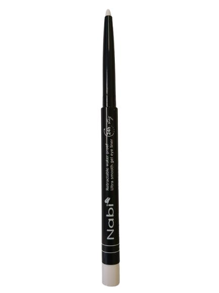 AGE05 WHITE Up to 24H Waterproof Retractable Gel Eye Liner Pencil with Sharpener Matte Finish