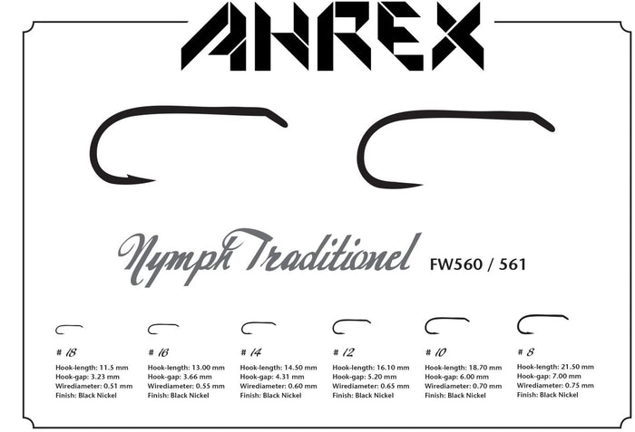 Ahrex FW560 Nymph Traditional Barbed Hook - Spawn Fly Fish - Ahrex Hooks