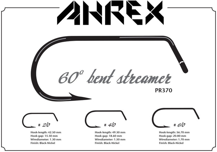 Ahrex PR370 60 Degree Bent Streamer Hook - Spawn Fly Fish - Ahrex Hooks