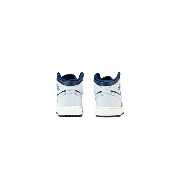 Air Jordan 1 Mid (GS) (Blue Void/Pure Platinum)