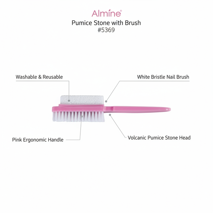 Almine Pumice Stone with Brush Asst Color