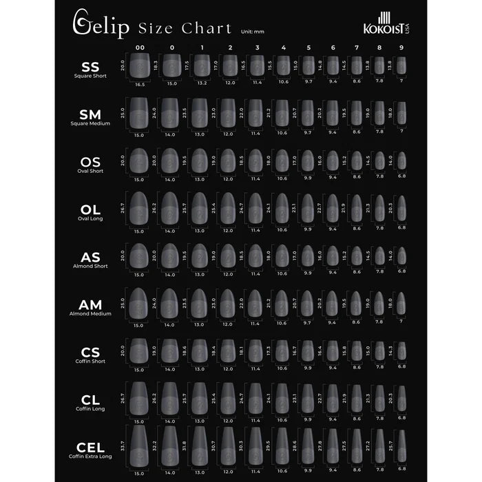 Square Short- Gelip Refill Pack 25pc (NEW FORMULA)