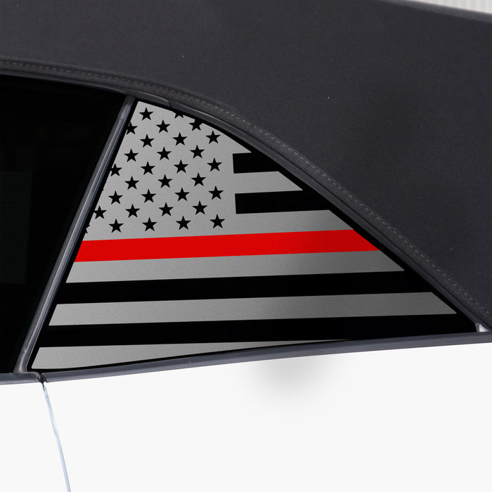 Quarter Window American Flag Vinyl Decal Stickers Fits Ford Mustang Convertible 2024 - Bogar Tech Designs