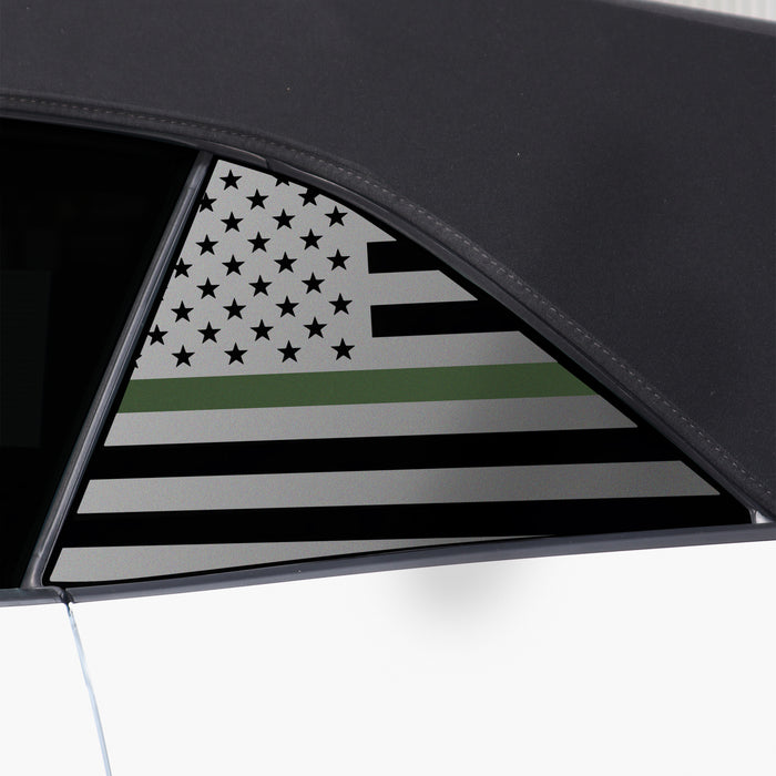 Quarter Window American Flag Vinyl Decal Stickers Fits Ford Mustang Convertible 2024 - Bogar Tech Designs