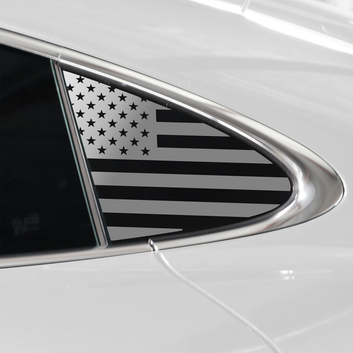 Quarter Window American Flag Vinyl Decal Stickers Fits Porsche Taycan 2020 - 2025 - Bogar Tech Designs