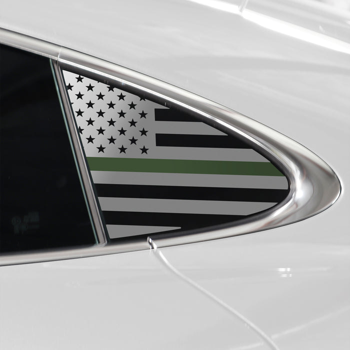 Quarter Window American Flag Vinyl Decal Stickers Fits Porsche Taycan 2020 - 2025 - Bogar Tech Designs
