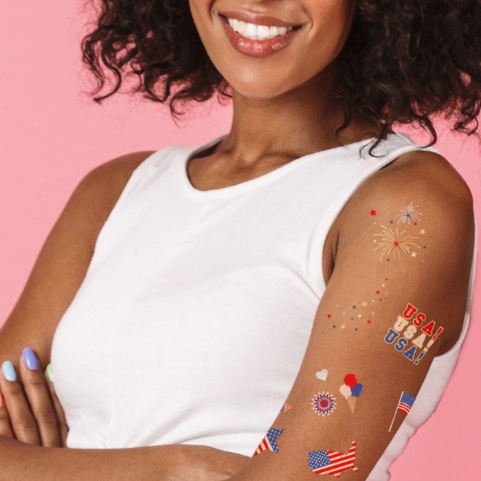 American Inspired Metallic Temporary Tattoo